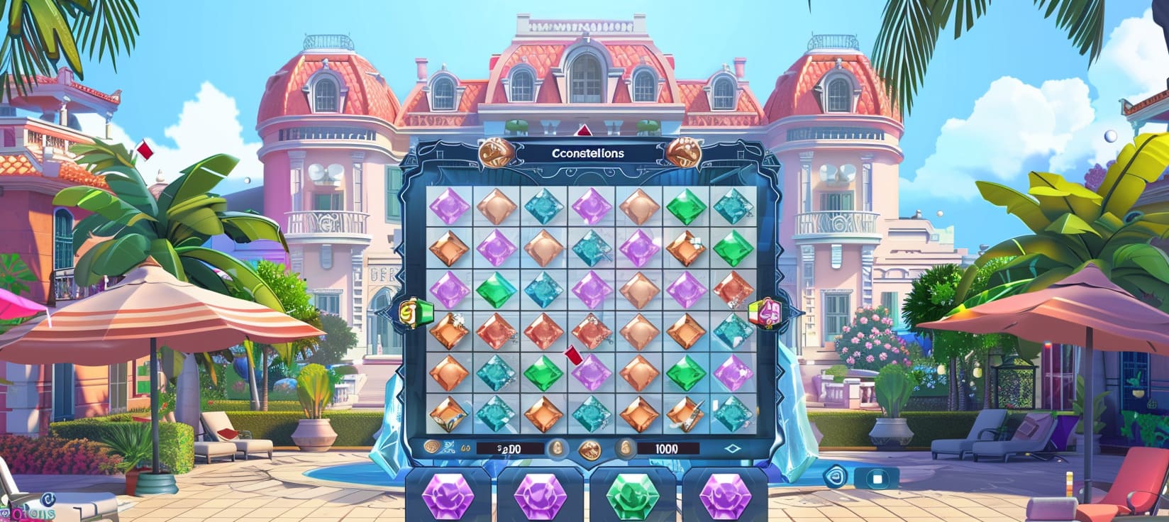 80pg Constellations slot game cassino online com pedras preciosas
