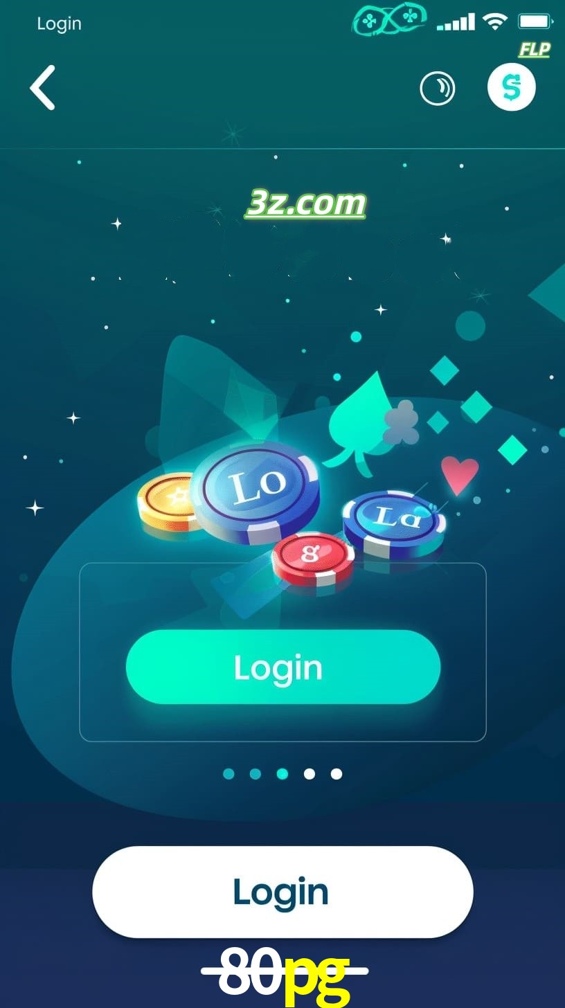 Login no aplicativo de cassino online 80pg Brasil com bônus de boas-vindas